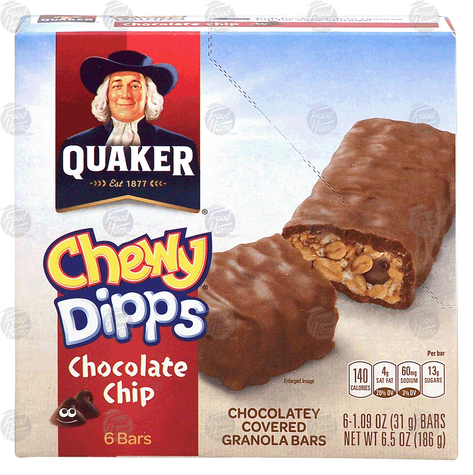 Quaker Dipps chocolate covered chocolate chip granola bars, 6 count Full-Size Picture